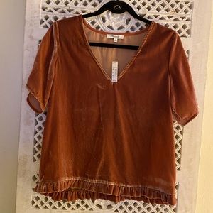 Velvet V-Neck blouse